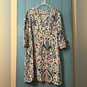 Boden 14L 100% Linen Layla Floral Tunic Dress